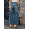 image:imageAstylish Womens 2026 Stretchy Wide Leg High Waisted Jeans Tummy Control Casual Cropped Ankle Denim PantsY Blue Sapphire