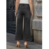 image:imageAstylish Womens 2026 Stretchy Wide Leg High Waisted Jeans Tummy Control Casual Cropped Ankle Denim PantsY Dark Grey