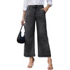 image:imageAstylish Womens 2026 Stretchy Wide Leg High Waisted Jeans Tummy Control Casual Cropped Ankle Denim PantsY Dark Grey