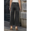 image:imageAstylish Womens 2026 Stretchy Wide Leg High Waisted Jeans Tummy Control Casual Cropped Ankle Denim PantsY Dark Grey