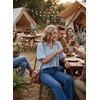 image:imageAstylish Womens Dressy Smocked V Neck Babydoll Peplum Tops Summer Puff Sleeve Cute Elegant Ruffle Blouse ShirtBeau Blue