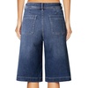 image:imageAstylish Womens High Waisted Wide Leg Denim Shorts Stretchy Trendy Utility Jorts Oversized Patch Pockets Bermuda Jean ShortBluing