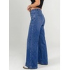 image:imageAstylish Womens Wide Leg Jeans High Waisted Double Buttons Stretchy Straight Leg Jean Trendy Denim Pants Big PocketsDark Blue