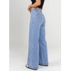 image:imageAstylish Womens Wide Leg Jeans High Waisted Double Buttons Stretchy Straight Leg Jean Trendy Denim Pants Big PocketsLight Blue