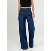 image:imageAstylish Womens Wide Leg Jeans High Waisted Double Buttons Stretchy Straight Leg Jean Trendy Denim Pants Big PocketsNavy Blue
