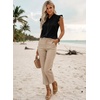 image:imageAstylish Womens 2026 Floral Chiffon Blouses V Neck Ruffle Sleeve Fitted Tops Boho Chic Tank ShirtsY Solid Black