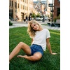image:imageAstylish Womens Casual Jean Shorts High Waisted Flap Cargo Pockets Denim Shorts Stretchy Summer Hot Short JortsAshleigh Blue
