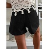 image:imageAstylish Womens Casual Jean Shorts High Waisted Flap Cargo Pockets Denim Shorts Stretchy Summer Hot Short JortsBlack