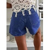 image:imageAstylish Womens Casual Jean Shorts High Waisted Flap Cargo Pockets Denim Shorts Stretchy Summer Hot Short JortsDusk Blue