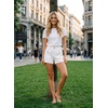 image:imageAstylish Womens Casual Jean Shorts High Waisted Flap Cargo Pockets Denim Shorts Stretchy Summer Hot Short JortsWhite