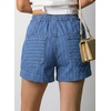 image:imageAstylish Womens High Waisted Shorts Jean Stretchy Casual Fashion Trendy Striped Button Front Denim ShortsAshleigh Blue