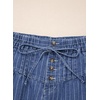 image:imageAstylish Womens High Waisted Shorts Jean Stretchy Casual Fashion Trendy Striped Button Front Denim ShortsBluing