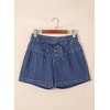 image:imageAstylish Womens High Waisted Shorts Jean Stretchy Casual Fashion Trendy Striped Button Front Denim ShortsNavy Blue