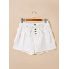 image:imageAstylish Womens High Waisted Shorts Jean Stretchy Casual Fashion Trendy Striped Button Front Denim ShortsWhite