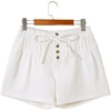 image:imageAstylish Womens High Waisted Shorts Jean Stretchy Casual Fashion Trendy Striped Button Front Denim ShortsWhite
