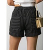 image:imageAstylish Womens High Waisted Stretchy Buttoned Front Jean Shorts Striped Jeans Loose Summer 2026 Denim Jeans Shorts Black Size 12