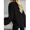 image:imageAstylish Womens Scalloped V Neck Ruffle Blouse Lantern Sleeves Tops Chiffon Office Work Trendy Dressy Blouses ShirtsBlack