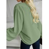 image:imageAstylish Womens Scalloped V Neck Ruffle Blouse Lantern Sleeves Tops Chiffon Office Work Trendy Dressy Blouses ShirtsGrass Green