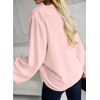 image:imageAstylish Womens Scalloped V Neck Ruffle Blouse Lantern Sleeves Tops Chiffon Office Work Trendy Dressy Blouses ShirtsPink