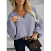 image:imageAstylish Womens Scalloped V Neck Ruffle Blouse Lantern Sleeves Tops Chiffon Office Work Trendy Dressy Blouses ShirtsSky Blue