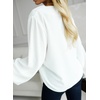 image:imageAstylish Womens Scalloped V Neck Ruffle Blouse Lantern Sleeves Tops Chiffon Office Work Trendy Dressy Blouses ShirtsWhite