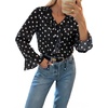 image:imageAstylish Womens Polka Dot Long Sleeve Blouse with Tie Neck Business Casual TopBlack
