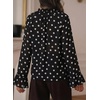image:imageAstylish Womens Polka Dot Long Sleeve Blouse with Tie Neck Business Casual TopBlack