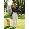 image:imageAstylish Womens Polka Dot Long Sleeve Blouse with Tie Neck Business Casual TopBlack
