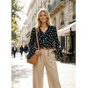 image:imageAstylish Womens Polka Dot Long Sleeve Blouse with Tie Neck Business Casual TopBlack