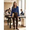 image:imageAstylish Womens Polka Dot Long Sleeve Blouse with Tie Neck Business Casual TopBlue