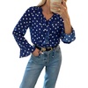 image:imageAstylish Womens Polka Dot Long Sleeve Blouse with Tie Neck Business Casual TopBlue