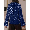 image:imageAstylish Womens Polka Dot Long Sleeve Blouse with Tie Neck Business Casual TopBlue