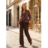 image:imageAstylish Womens Polka Dot Long Sleeve Blouse with Tie Neck Business Casual TopRed
