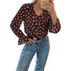 image:imageAstylish Womens Polka Dot Long Sleeve Blouse with Tie Neck Business Casual TopRed