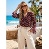 image:imageAstylish Womens Polka Dot Long Sleeve Blouse with Tie Neck Business Casual TopRed