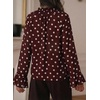 image:imageAstylish Womens Polka Dot Long Sleeve Blouse with Tie Neck Business Casual TopRed