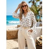 image:imageAstylish Womens Polka Dot Long Sleeve Blouse with Tie Neck Business Casual TopWhite