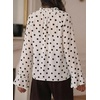 image:imageAstylish Womens Polka Dot Long Sleeve Blouse with Tie Neck Business Casual TopWhite