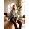 image:imageAstylish Womens Long Sleeve Gingham Tops Mock Neck Plaid Babydoll Tops 2026 Loose Flowy Blouses ShirtsBlack