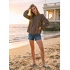 image:imageAstylish Womens Long Sleeve Gingham Tops Mock Neck Plaid Babydoll Tops 2026 Loose Flowy Blouses ShirtsBrown