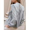 image:imageAstylish Womens Long Sleeve Gingham Tops Mock Neck Plaid Babydoll Tops 2026 Loose Flowy Blouses ShirtsLight Blue