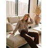 image:imageAstylish Womens Long Sleeve Gingham Tops Mock Neck Plaid Babydoll Tops 2026 Loose Flowy Blouses ShirtsLight Brown
