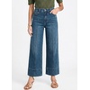 image:imageAstylish Womens 2026 Stretchy Breathable Wide Leg High Waisted Jeans Casual Cropped Ankle Denim Pants with Vertical SeamsY Beau Blue