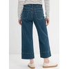 image:imageAstylish Womens 2026 Stretchy Breathable Wide Leg High Waisted Jeans Casual Cropped Ankle Denim Pants with Vertical SeamsY Beau Blue