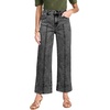 image:imageAstylish Womens 2026 Stretchy Breathable Wide Leg High Waisted Jeans Casual Cropped Ankle Denim Pants with Vertical SeamsY Gray