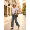 image:imageAstylish Womens 2026 Stretchy Breathable Wide Leg High Waisted Jeans Casual Cropped Ankle Denim Pants with Vertical SeamsY Gray