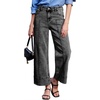 image:imageAstylish Womens 2026 Stretchy Breathable Wide Leg High Waisted Jeans Casual Cropped Ankle Denim Pants with Vertical SeamsY Gray