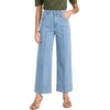 image:imageAstylish Womens 2026 Stretchy Breathable Wide Leg High Waisted Jeans Casual Cropped Ankle Denim Pants with Vertical SeamsY Light Blue