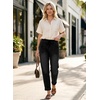 image:imageAstylish Womens Elastic Waist Jeans Drawstring Stretch Denim Pants with Functional PocketsBlack