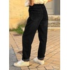image:imageAstylish Womens Elastic Waist Jeans Drawstring Stretch Denim Pants with Functional PocketsBlack